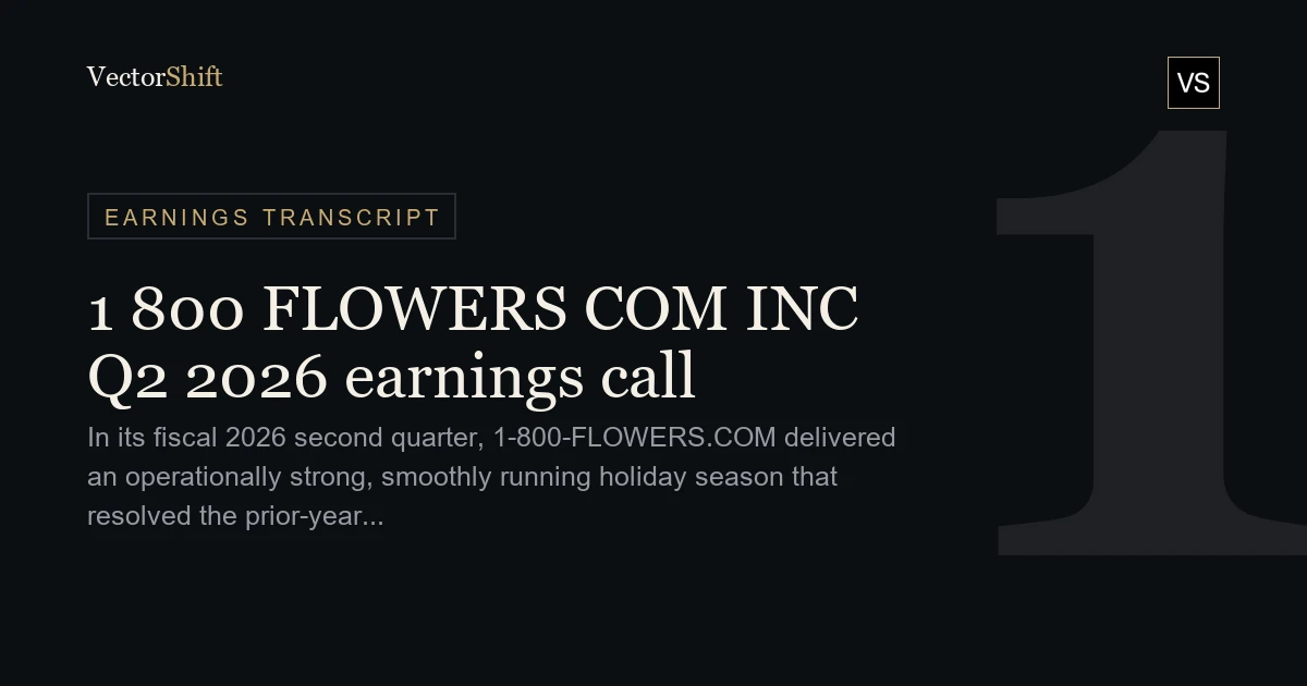 1-800-FLOWERS.COM Inc. Q2 2026 earnings call