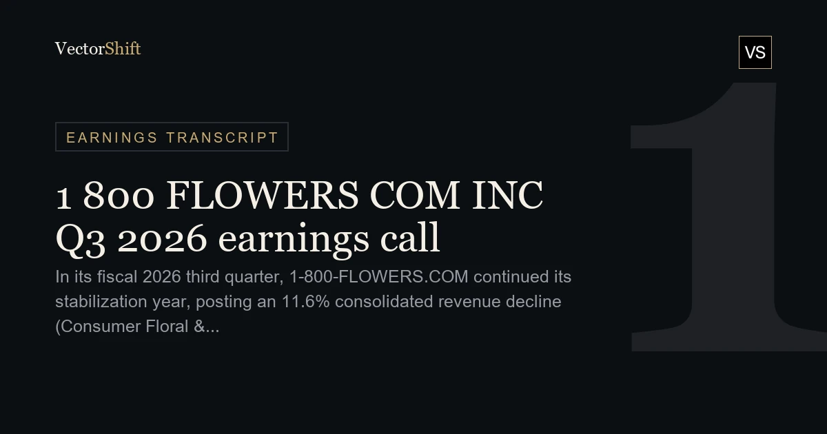 1-800-FLOWERS.COM Inc. Q3 2026 earnings call