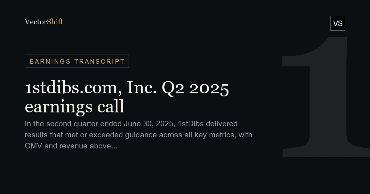 1stdibs.com Inc. Q2 2025 earnings call