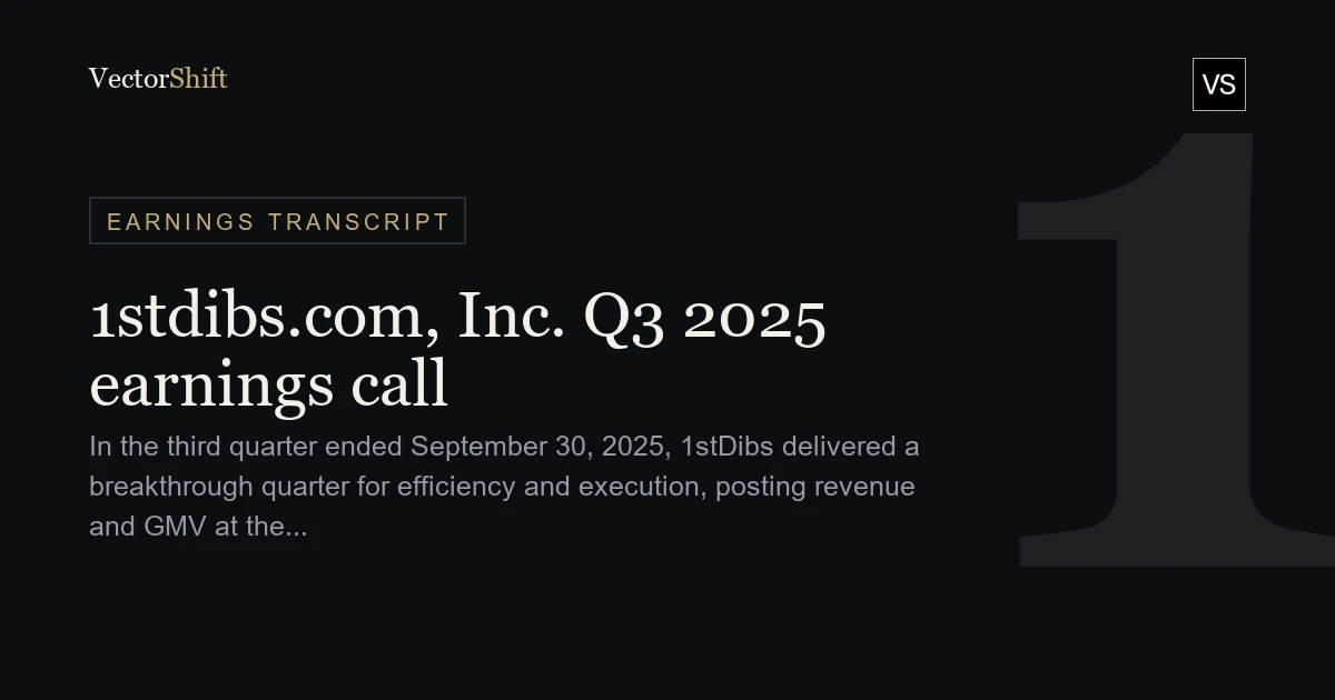 1stdibs.com Inc. Q3 2025 earnings call