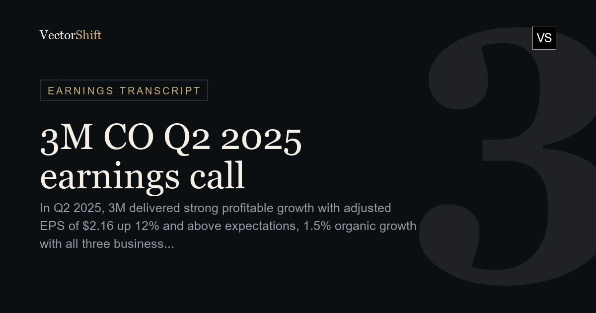3M Company Q2 2025 earnings call