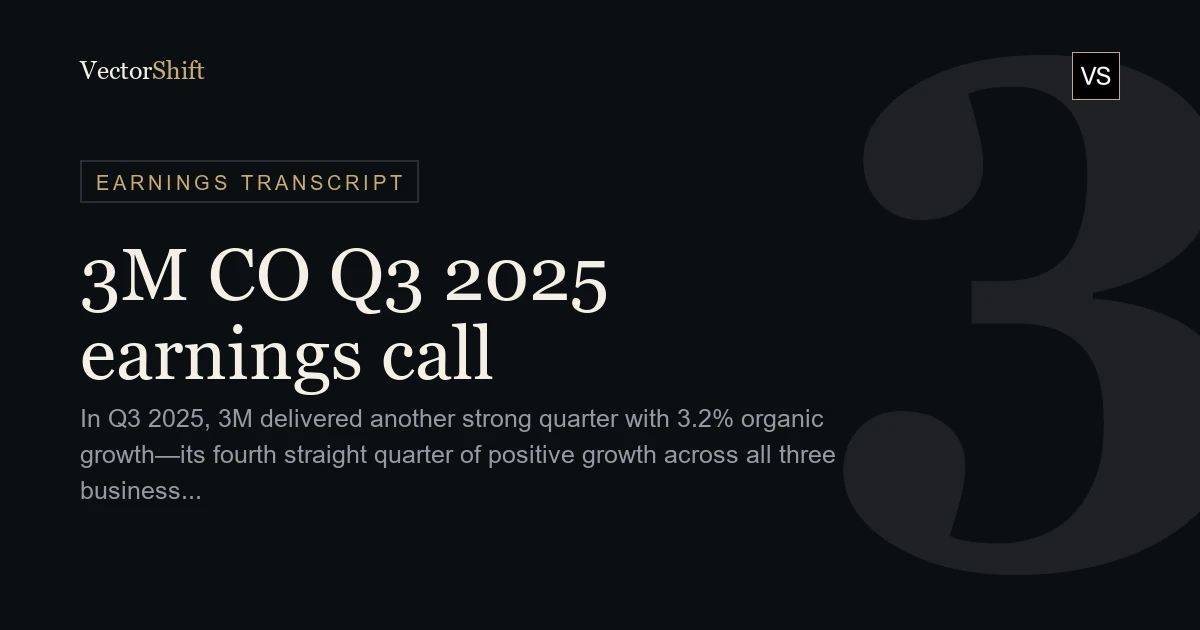 3M Company Q3 2025 earnings call