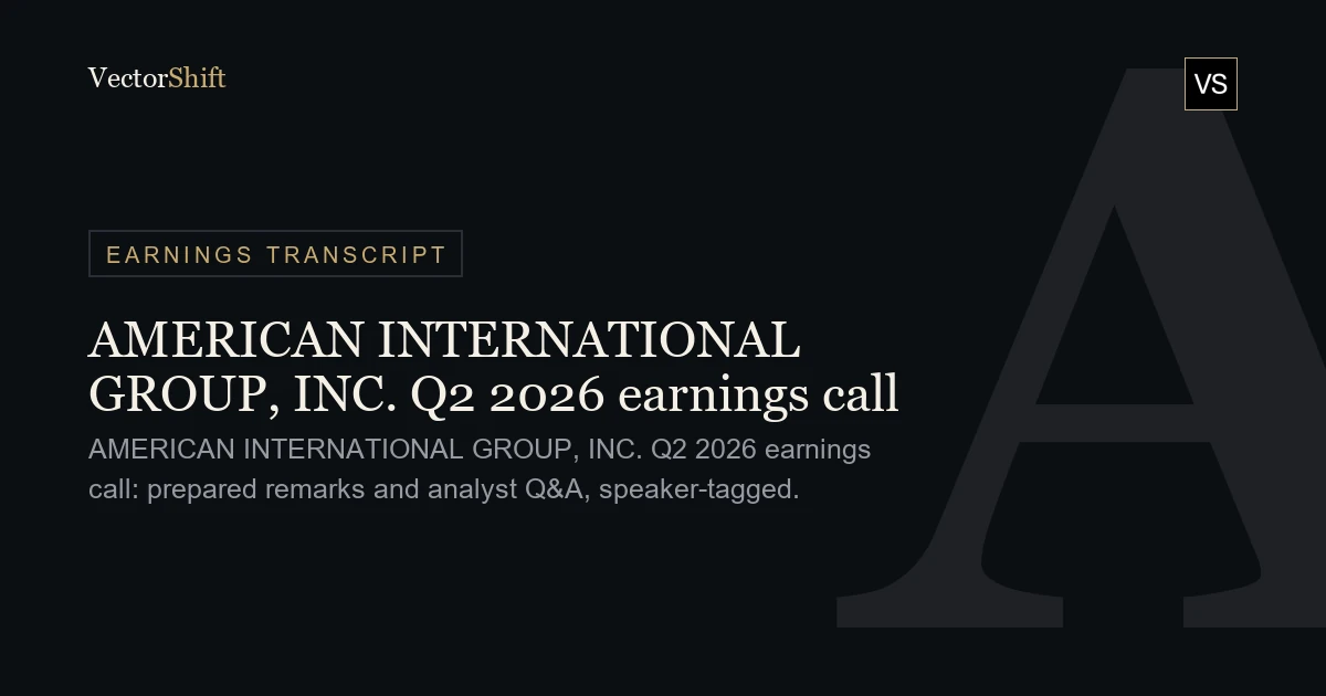 American International Group, Inc. Q2 2026 earnings call