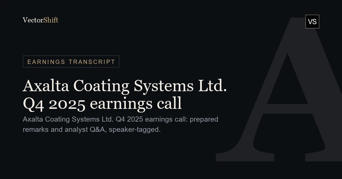 Axalta Coating Systems Ltd. Q4 2025 earnings call