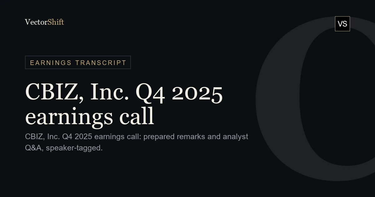 CBIZ, Inc. Q4 2025 earnings call