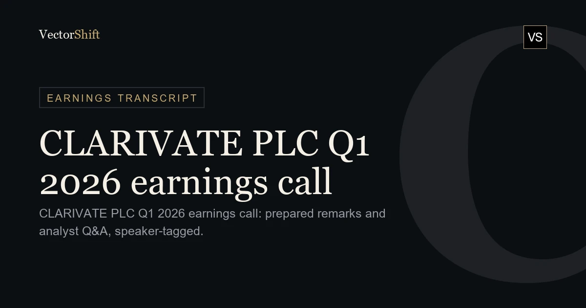 Clarivate PLC Q1 2026 earnings call
