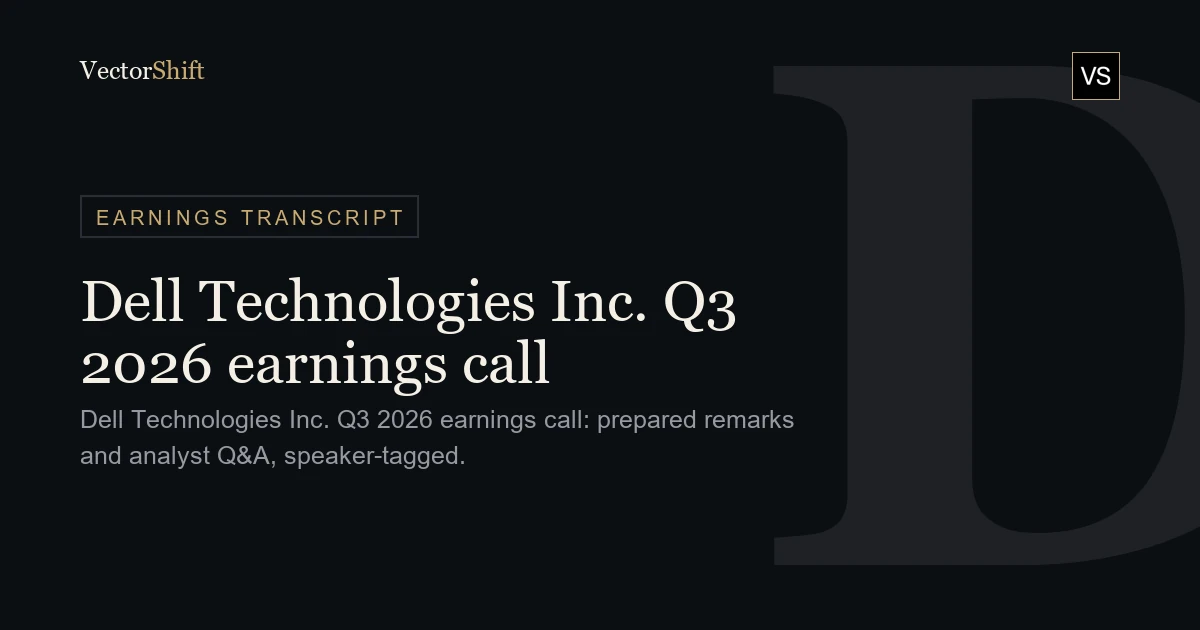 Dell Technologies Inc. Q3 2026 earnings call