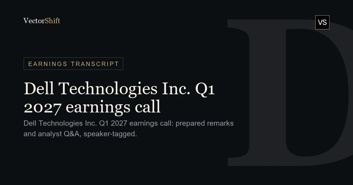 Dell Technologies Inc. Q1 2027 earnings call