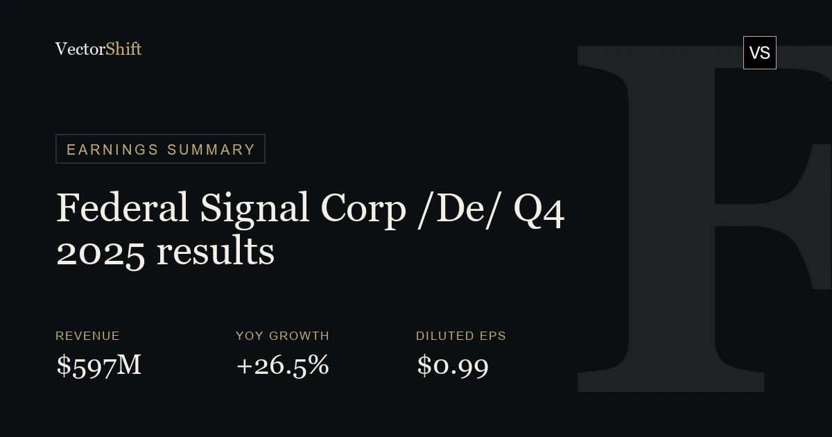 Federal Signal Corp. Q4 2025 earnings summary