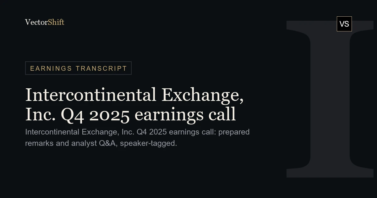 Intercontinental Exchange, Inc. Q4 2025 earnings call