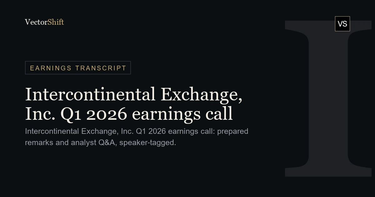 Intercontinental Exchange, Inc. Q1 2026 earnings call