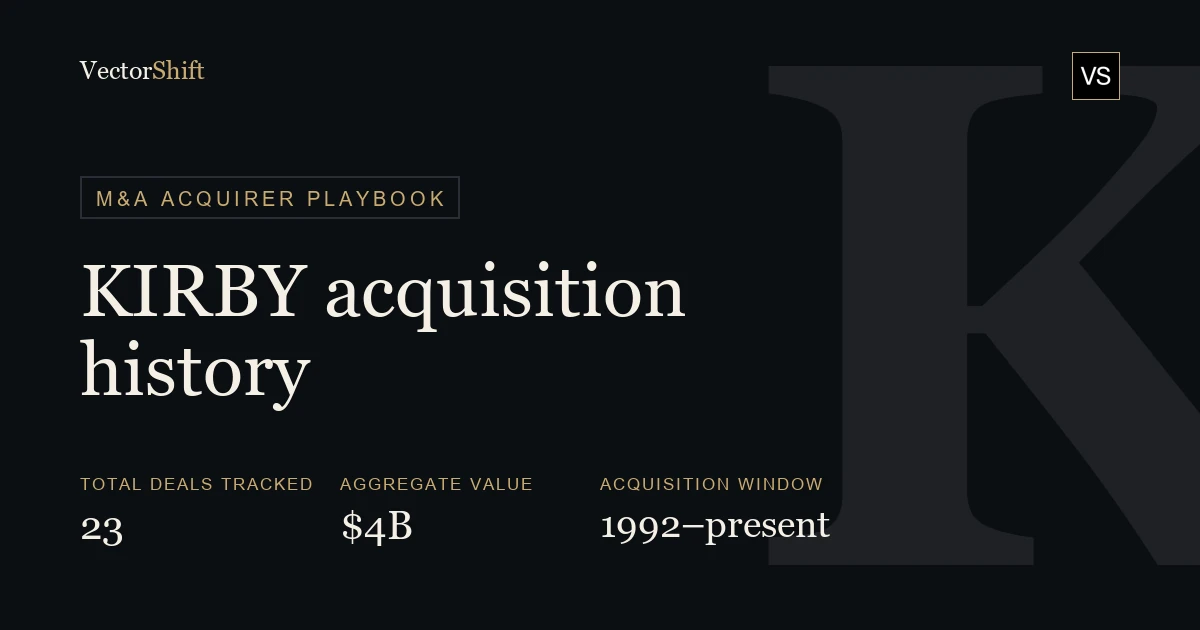 Kirby Acquisitions: Full M&A History & Deal Database | VectorShift