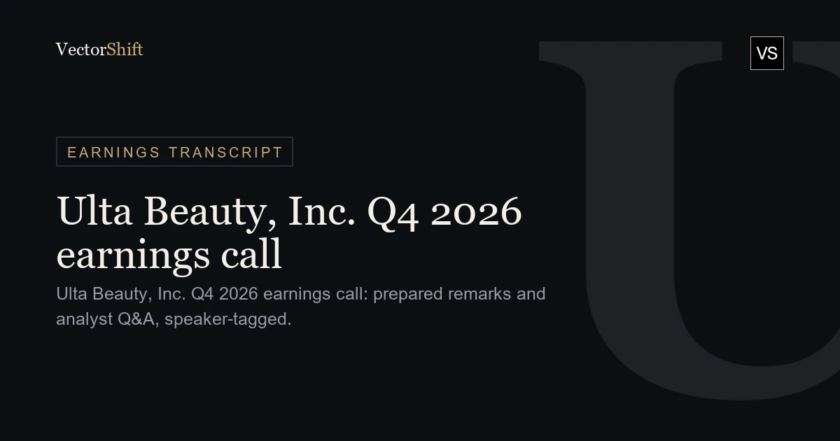 Ulta Beauty, Inc. Q4 2026 earnings call