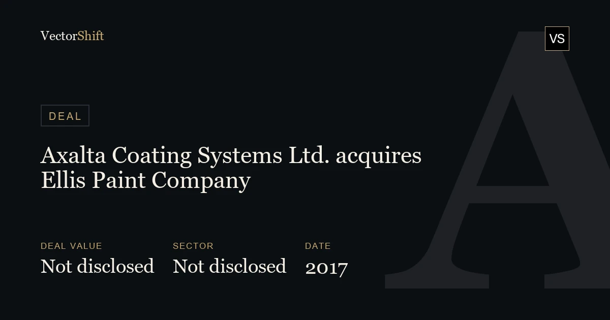 Axalta Coating Systems Ltd. acquires Ellis Paint Company (2017)