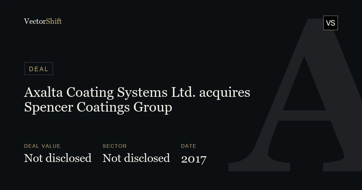 Axalta Coating Systems Ltd. acquires Spencer Coatings Group (2017)