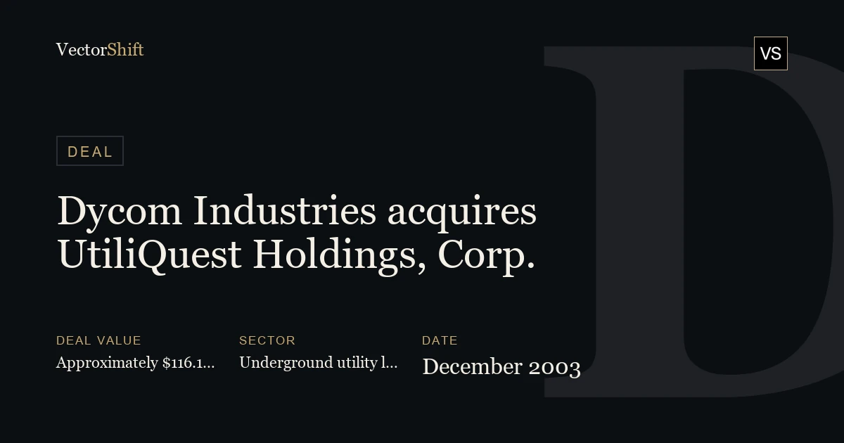 Dycom Industries acquires UtiliQuest Holdings, Corp. (2003)