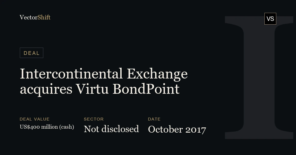Intercontinental Exchange acquires Virtu BondPoint (2017)