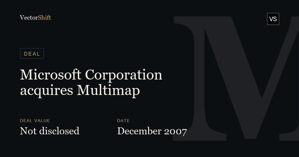 Microsoft Corporation acquires Multimap (2007)