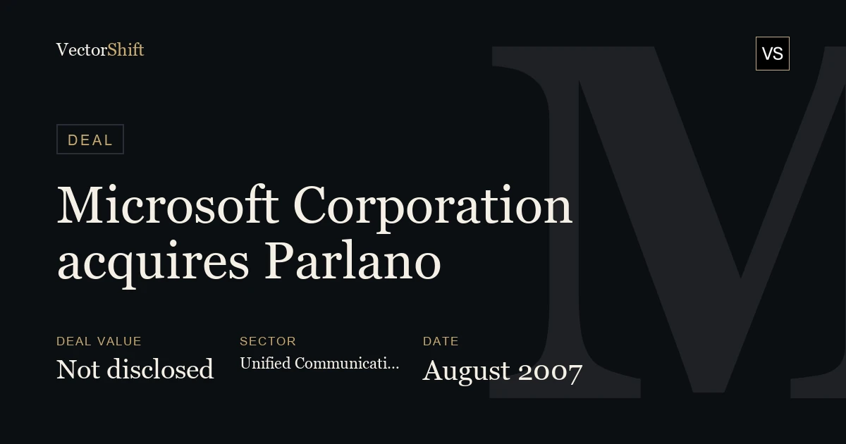 Microsoft Corporation acquires Parlano (2007)