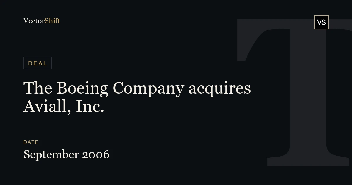 The Boeing Company acquires Aviall, Inc. (2006)
