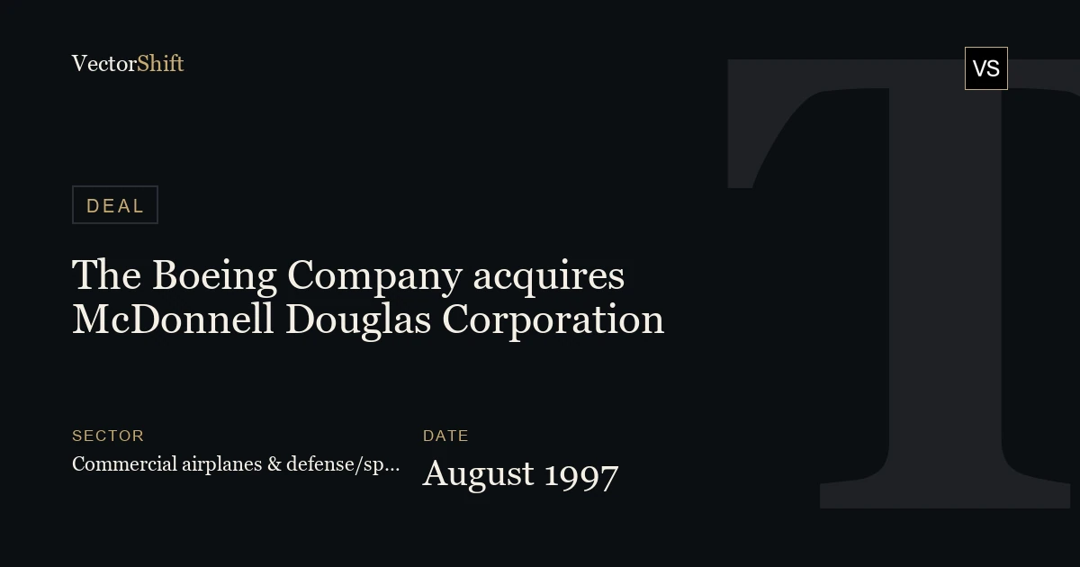 The Boeing Company acquires McDonnell Douglas Corporation (1997)