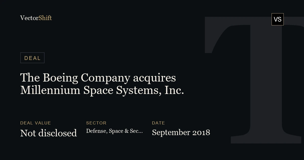 The Boeing Company acquires Millennium Space Systems, Inc. (2018)